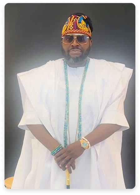 Prince seated on throne