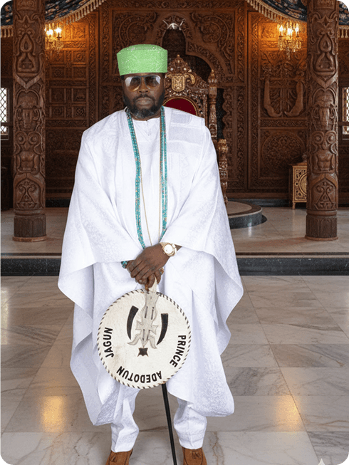 Prince seated on throne